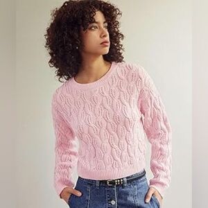 Light Pink Cable Knit Sweater NWT